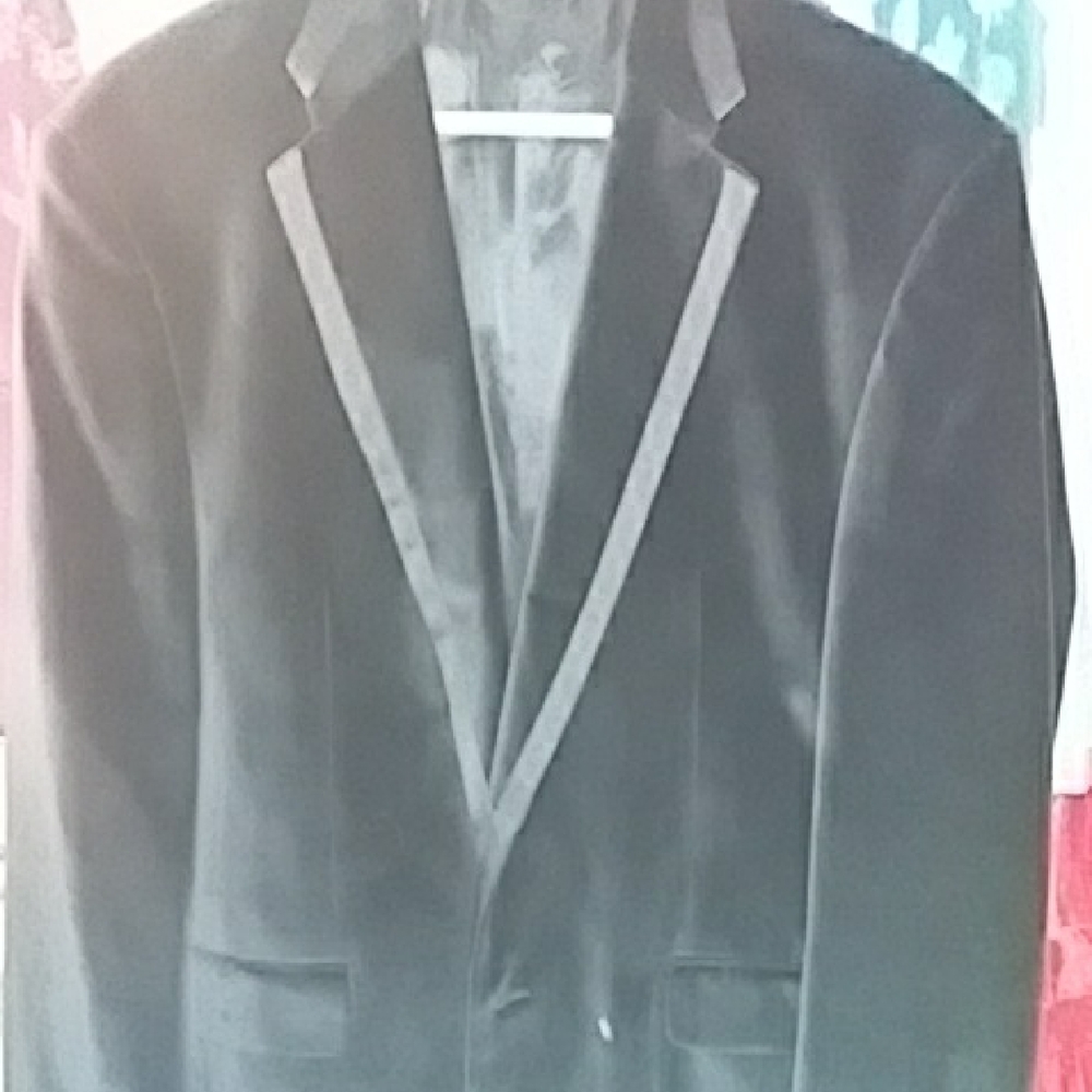 Express Black Velvet Tuxedo Blazer with Satin Trim